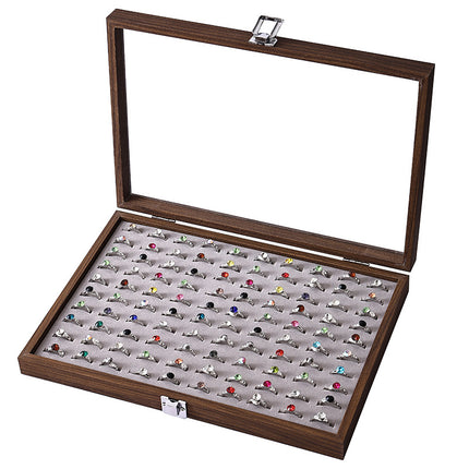 Walnut Jewelry Storage Box Ring Earrings Necklace Bracelet Box Solid Wood Large Capacity Anti-Oxidation Jewelry Display Box
