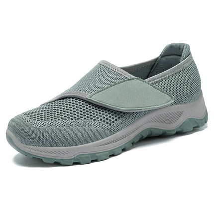 Walking Shoes Women's Soft Sole Comfortable Not Tired Foot Mama Shoes Mesh Surface Breathable Not Sobby Foot Middle-aged and Elderly Velcro Rehabilitation Shoes