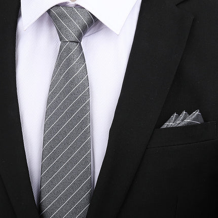 Formal wear wedding tie men's 8CM bridegroom wedding Korean style wine red business tie narrow zipper lazy men and women