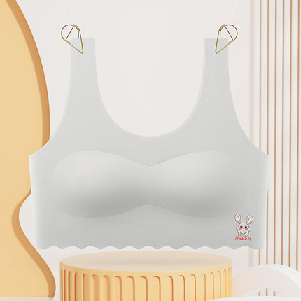 Cute Cartoon Traceless Junior High School Students Developmental Girls' Underwear Breathable Girls' Beautiful Back Anti-bump Girls' Bra