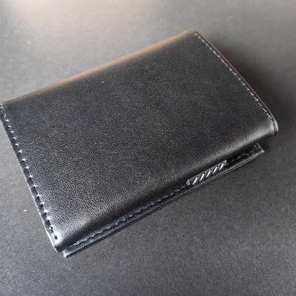 Factory wholesale anti-theft brush rfid carbon fiber tri-fold wallet men's aluminum alloy credit card box automatic card holder