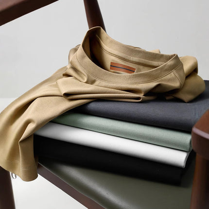 Comfortable! Z home 3D six-piece vertical cutting 220G liquid ammonia silk soft cotton round neck T-shirt men's and women's new short sleeves