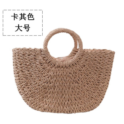 New Summer Straw Bag, Vegetable Basket, Handbag, Large Capacity Tote Bag, Women's Handwoven Bag, Vacation Beach Bag