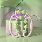 Nine wheel clip leg massager-white green
