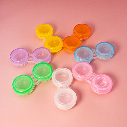 Hot supply contact lens box stall transparent double box candy color eye contact lens box wholesale