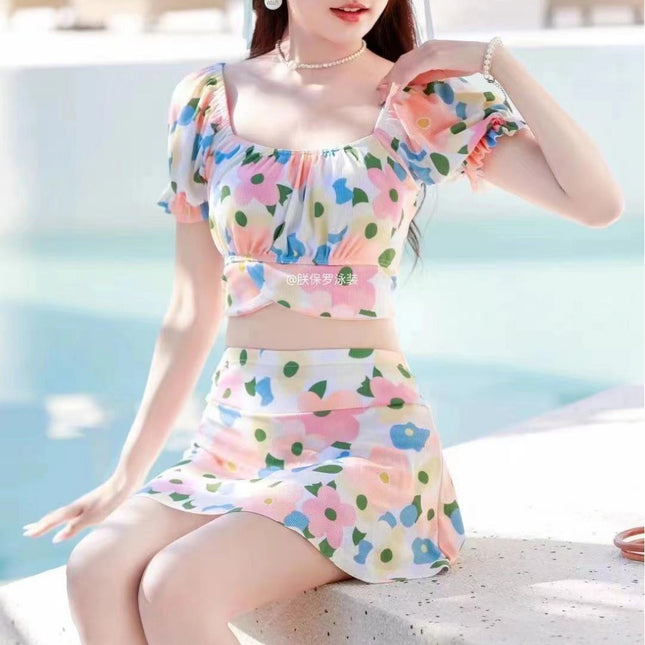 2026 Model Two-Piece Floral Cute Girl-Style Sexy Slimming Hot Spring Beach Swimsuit