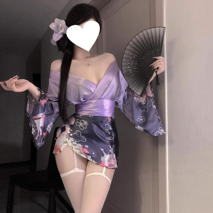 2025 New Sexy Japanese Kimono Qqny No Temptation Bed Passion Temptation Shame Nightgown