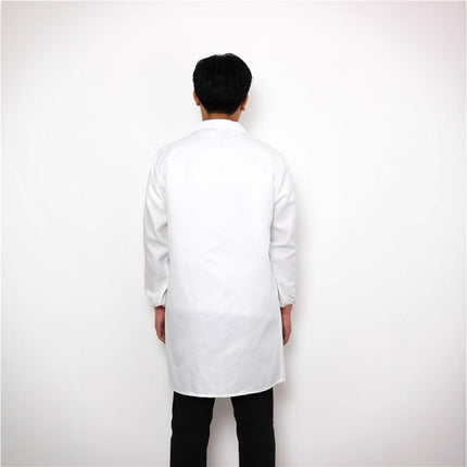 Double-Needle Stitched White Uniform Coat, Food-Grade White Coat, Kitchen Coat, Thickened and Reinforced White Coat, Workwear