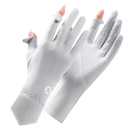 Sunscreen Gloves for Women Anti-UV Driving Driver Special Finger Shade Ice Silk Summer Thin Cycling Electric Car