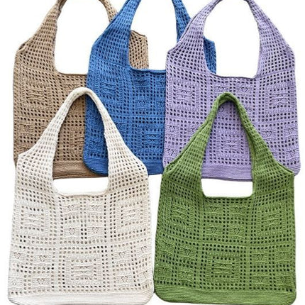Knitted bag vintage mesh hollow simple woven bag women's bag Shoulder Bag bags wool handbag shopping bag
