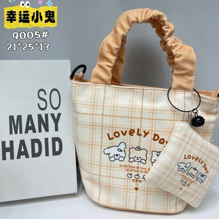In-Stock New Small Cloth Bag Ins Cute Cartoon Women's Summer Cloth Bag Handbag Casual Tote Bag Upgrade