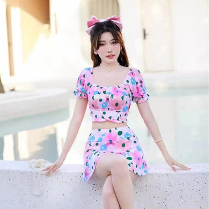 2026 Model Two-Piece Floral Cute Girl-Style Sexy Slimming Hot Spring Beach Swimsuit