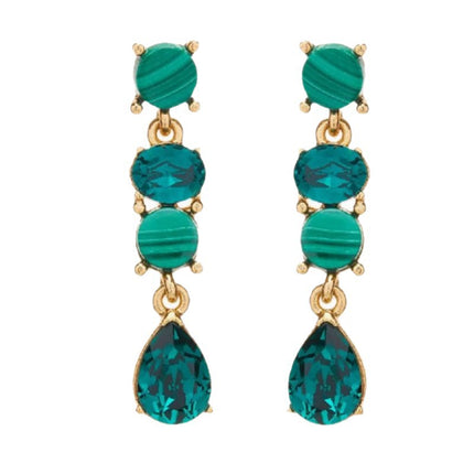 Oscar European and American Medieval Cross-Border Live Broadcast Long Natural Stone Crystal Earrings Elegant Accessible Luxury High-End Earrings