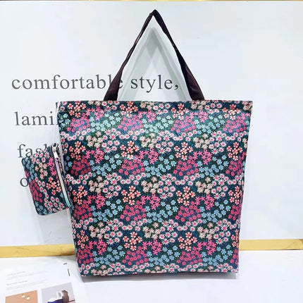 Water-Repellent Oxford Cloth Shopping Bag Foldableable Environmentally Friendly Bag Large Capacity Supermarket Grocery Shopping Bag Satchel Bag Handbag