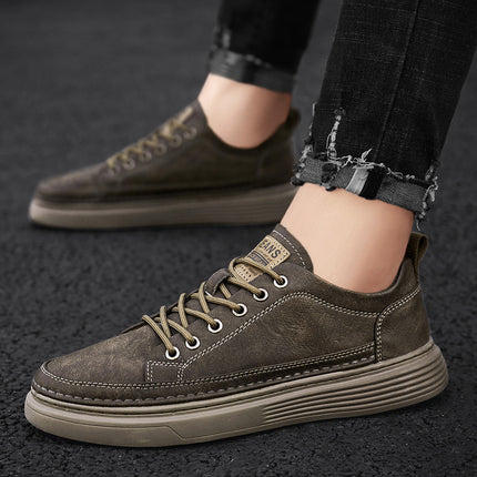 Men's Shoes Spring Business Casual Soft-soled Leather Labor Protection Work Chef Kitchen Sneakers All-match Trendy Shoes 2025