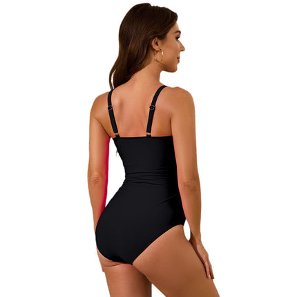 2025 new one-piece swimsuit women's European and American sexy hollow strap bikini swimsuit bikini in stock wholesale