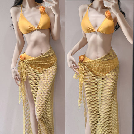 2026 New Bikini Hot Girl Bikini Set for Beach Vacation Photoshoot Hot Spring Three-Piece Strap Swimsuit for Women