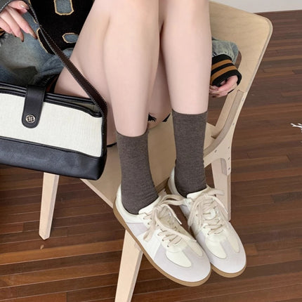 Genuine Leather German Training Shoes Women's Retro Board Shoes 2025 New Round Toe Soft Thick Bottom Lace-up Casual Forrest Gump Fashion Shoes
