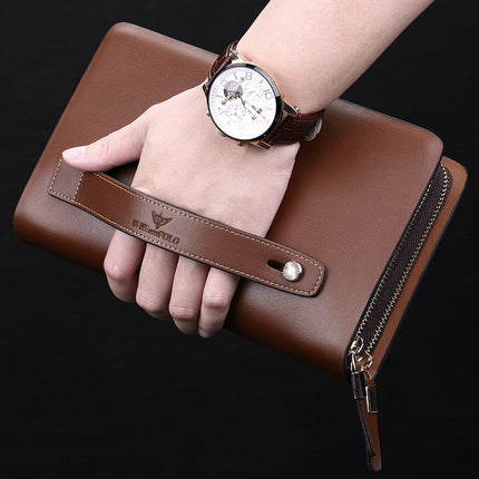 King Paul Clutch Bag Men's Large Capacity Multi-Card Business Top Layer Cowhide Men's Clutch Clutch Bag Wholesale