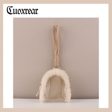 Original Plush Transparent Storage Bag Mini Cute Coin Purse Canvas Earphone Bag Storage Hanging Bag