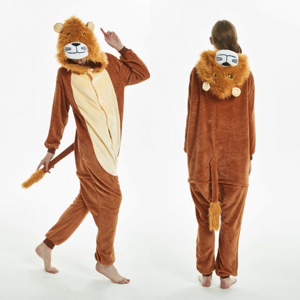 Cartoon One-Piece Cross-Border New Flannel Autumn and Winter Pajamas Animal Luminous Pegasus Dinosaur Couple Pajamas Home Clothes