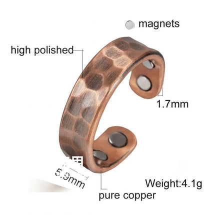 Men's Couple's Red Copper Magnetic Bracelet, Adjustable and Anti-Fatigue for Couples