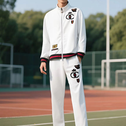 European Men's Casual Sports Suit with Little Bee Embroidery Autumn Sweatshirt Sports Suit