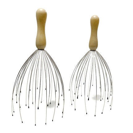 28-Claw 24-Claw Head Massager Wooden Handle Solid Wood Scalp Octopus Massage Head 12-Claw Wooden Handle Fixed Logo