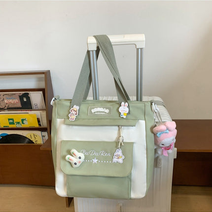 Student Bag Junior High School Student High School Student Backpack Large Capacity Nylon Breathable Comfortable Women's Backpack Canvas Bag