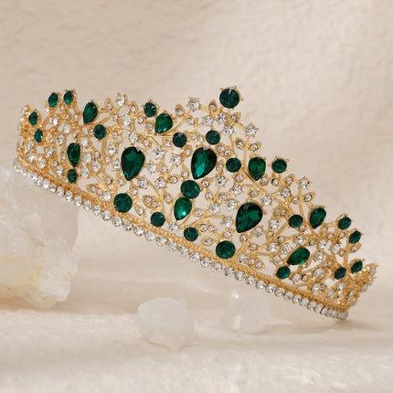 European and American All-match Bride Wedding Hair Accessories Light Luxury Full Diamond Birthday Party Crown Baroque Vintage Rhinestone Crown