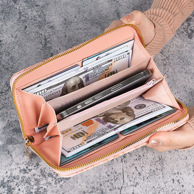 Factory New Wallet Korean Style Cute Long Coin Purse Large Capacity Women Multi Card Zipper Handheld Mobile Phone Bag for Women