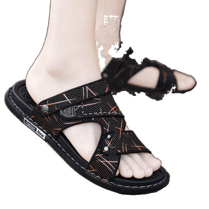 Vietnamese Slippers for Men, Summer Outdoor Wear, Wear-Resistant, Suitable for Work, Driving, and Outdoor Beach Use