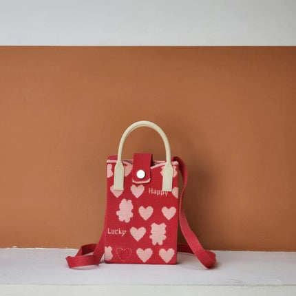 2025 New Mobile Phone Bag Woven Crossbody Bag with a High-End Feel, Popular on Amazon, Suitable for Commuting and Casual Use, Small Square Bag, Portable