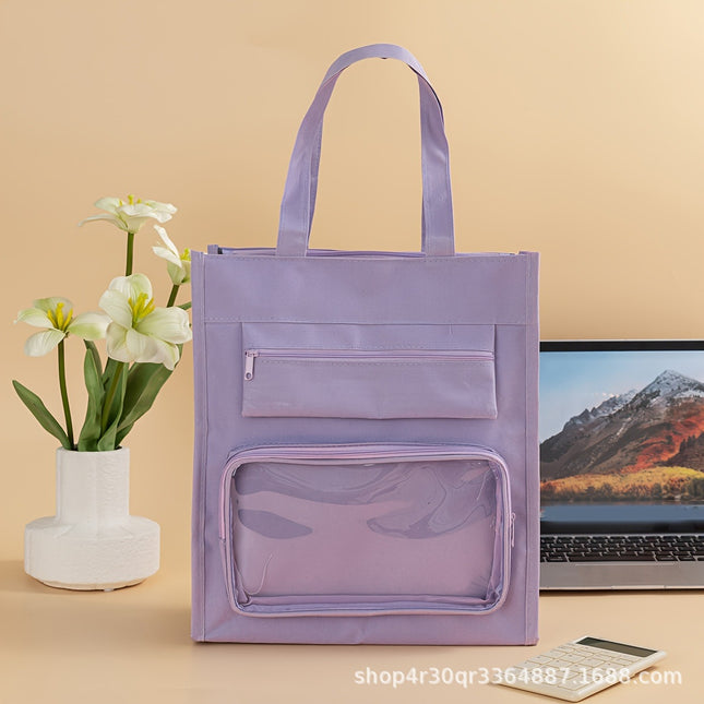 2024 tutorial bag handbag carrying book bag primary school student file bag storage bag girl handbag simple