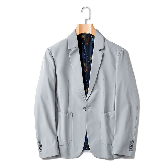 Men's Light Business Small Suit Corduroy Jacket Men's Spring and Autumn Loose Casual Suit Buff Handsome Quality Small Suit Men's Suit