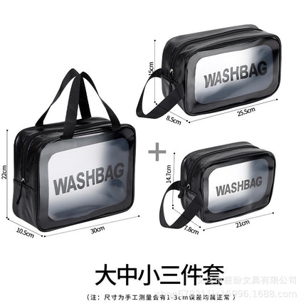 Korean Satchel Cosmetic Bag Pvc Dry and Wet Separation Toiletry Bag Satchel Waterproof Bath and Swimming Frosted Storage Bag