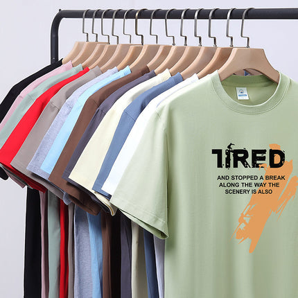 Pure Cotton Short-sleeved T-shirt Men's Casual Loose All-match Summer T-shirt Half-sleeved Base-layer Top for Young Students