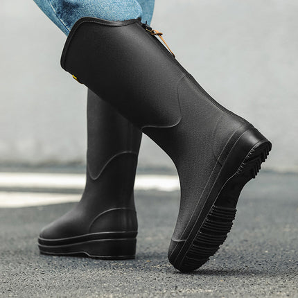 Cross-Border Foreign Trade Russian and Korean Women's Long Rain Boots, High Rain Boots, Waterproof Rubber Shoes, Overshoes, Non-Slip and Wear-Resistant