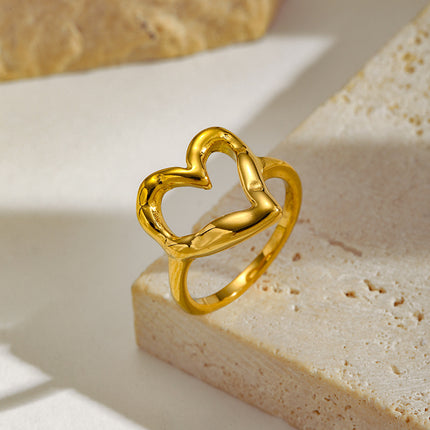 European and American Cross-Border Geometric Irregular Rings Retro Fashion Texture Furnace Vacuum Gold-Plated Ring Index Finger Ring Wholesale