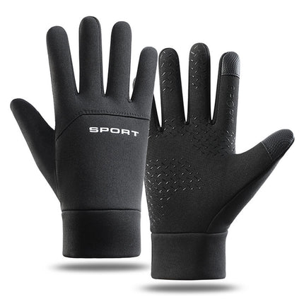 Cycling Gloves Men's Outdoor Sports Cold-Proof, Windproof and Warm Full-Finger Touch Screen Anti-Slip Driving Fleece-Lined Autumn and Winter Women's
