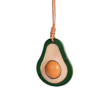 Handmade Genuine First-Layer Cowhide Avocado Bag Pendant Car Hanging Ornament Keychain Accessory Decoration