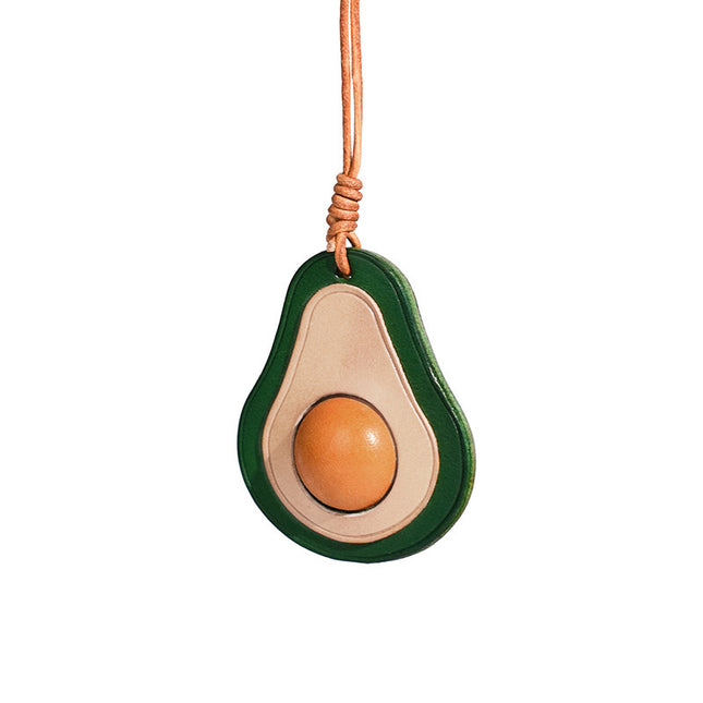 Handmade Genuine First-Layer Cowhide Avocado Bag Pendant Car Hanging Ornament Keychain Accessory Decoration