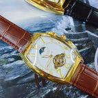 Brown with gold shell and white surface