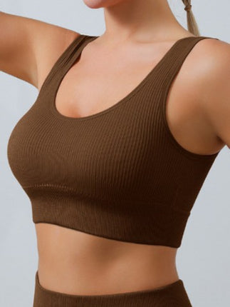 European and American Pure Color Threaded Yoga Intimates U-Shaped Seamless Cross-Border Sports Fitness Yoga Vest Intimates Bra for Women