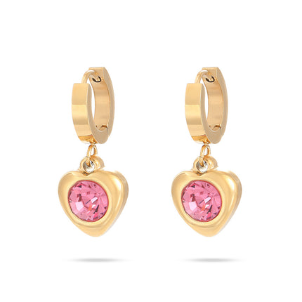 European and American retro INS style 18K gold stainless steel lovely earrings Women's Light luxury fashion niche design titanium steel earrings