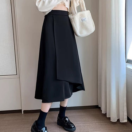 A- line Skirt Belly Covering Skirt Spring and Summer Ins New Commuter plus size chubby girl High Waist Slimming Irregular Pear-shaped Figure