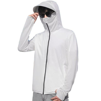 Sun-protective Clothing Men's UV-resistant Outdoor Biking Take-out Face-covered Ice Silk Fishing Skin Summer Breathable Sun-protective Clothing