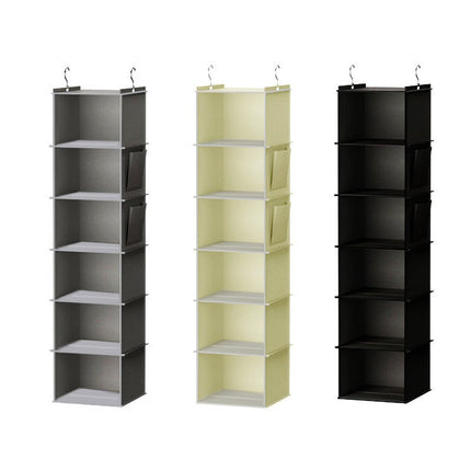 Bamboo wardrobe storage hanging bag multi-functional washable folding clothing storage organizing bag hanging storage hanging bag