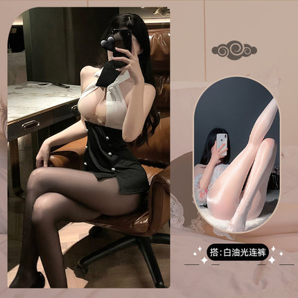 Sexy Lingerie, Hot Bed Passion, Secretary Uniform, Hip-Covering Skirt, Temptation Suit, No Need to Take Off Pajamas