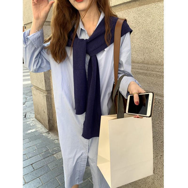 2026 Spring and Autumn Layering Essential Fashionable Knitted Shawl Korean Style Tie Knot Decorative Woolen Outerwear Small Cardigan